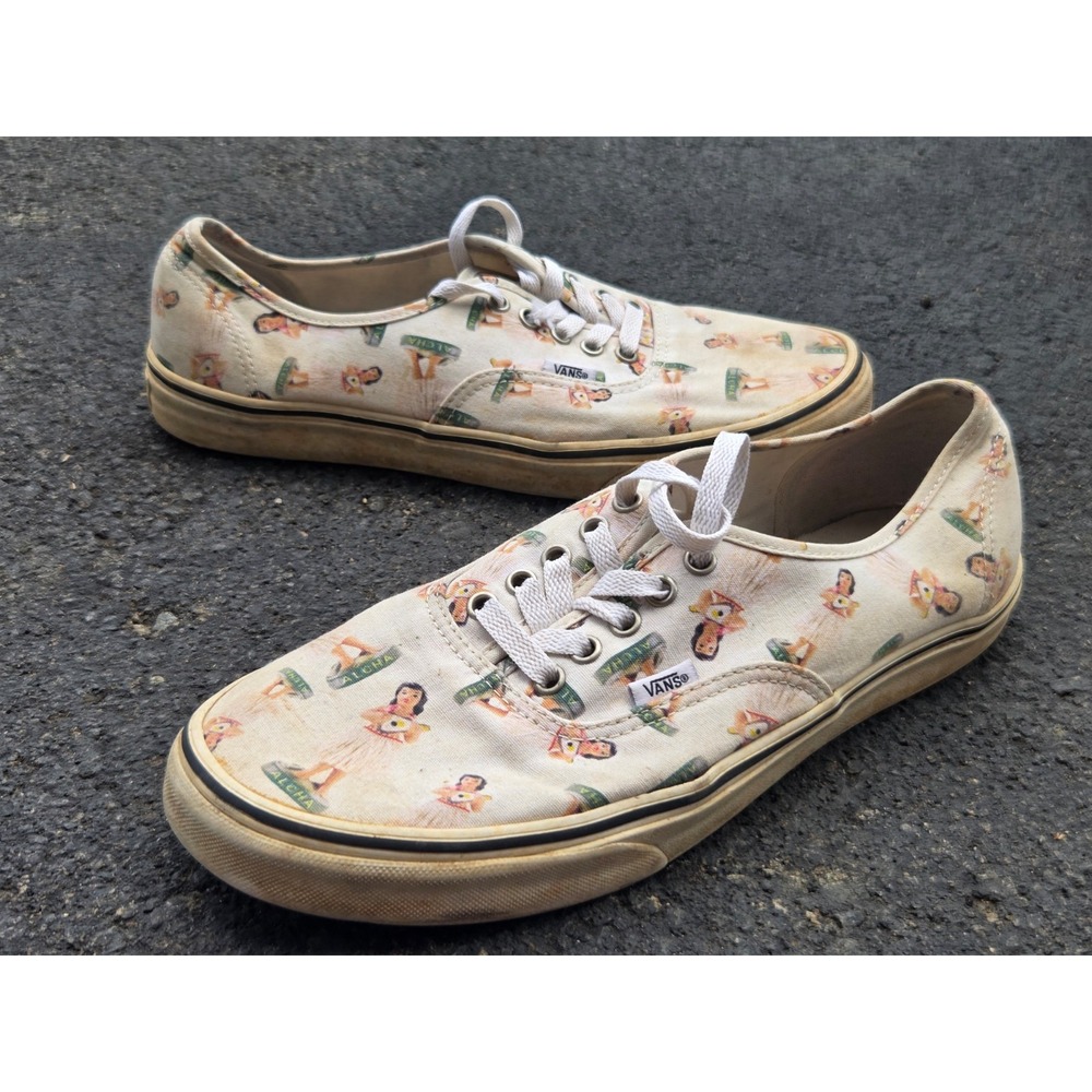 Vans Digi Hula Girl Sneakers Mens 11 Aloha Tropical White Lace Up Low Top Shoes